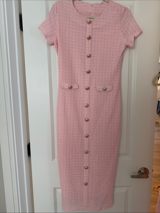 Momyknows Dresses & Skirts - Maternity Baby Pink Button-Front Textured Shift Dress